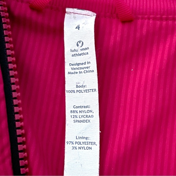 Lululemon Run Track and Field Jacket Fruity Tootie Pink Stripe Size 4 - Picture 12 of 12